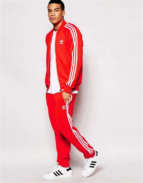 red adidas originals tracksuit|adidas red tracksuit large men.